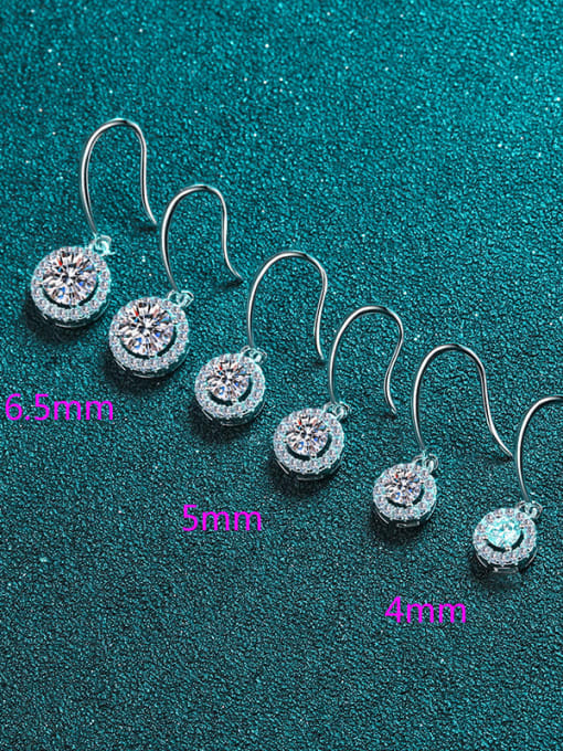 0.3ct+0.3ct Moissanite Sterling Silver Moissanite Geometric Dainty Hook Earring