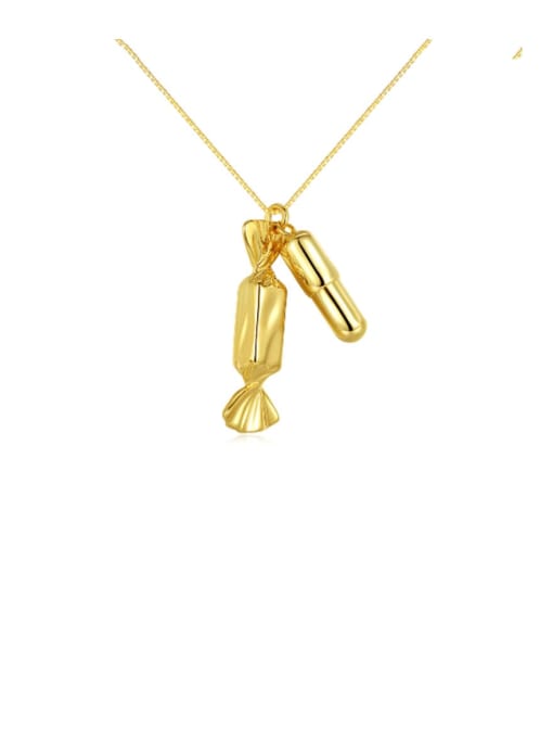 BLING SU Copper Minimalist Personality Candy Pendant Necklace 0