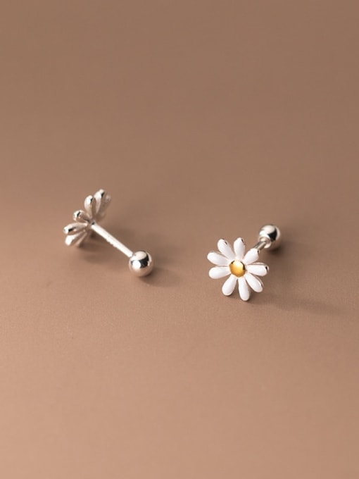 Rosh 925 Sterling Silver Flower Minimalist Stud Earring 2