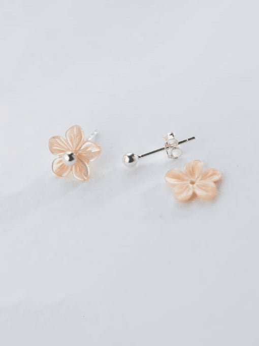 Rosh 925 Sterling Silver Shell Flower Cute Stud Earring 3