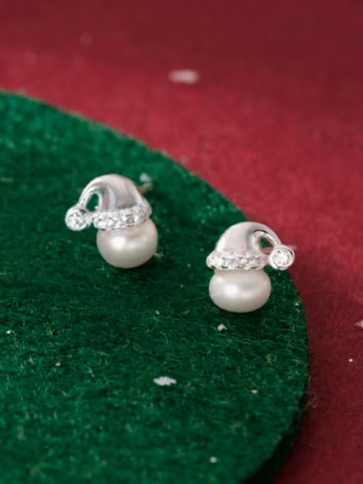 Rosh 925 Sterling Silver Enamel Irregular Cute Christmas  Stud Earring 3