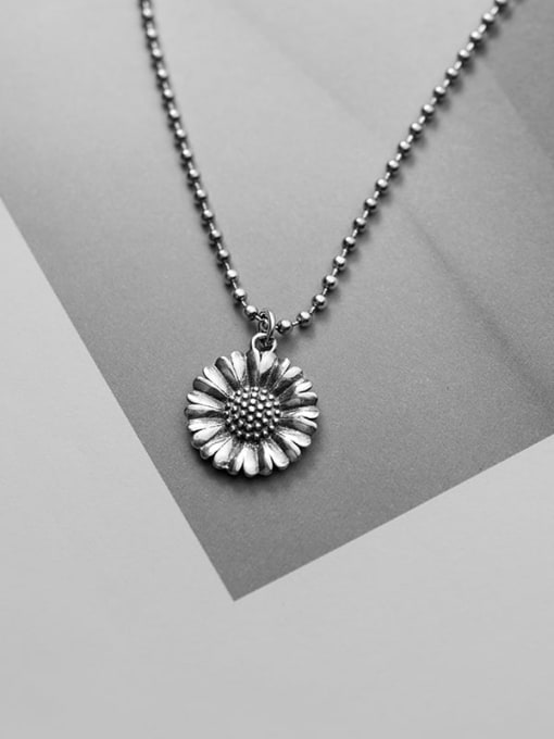 Rosh 925 Sterling Silver Flower Vintage Necklace 0