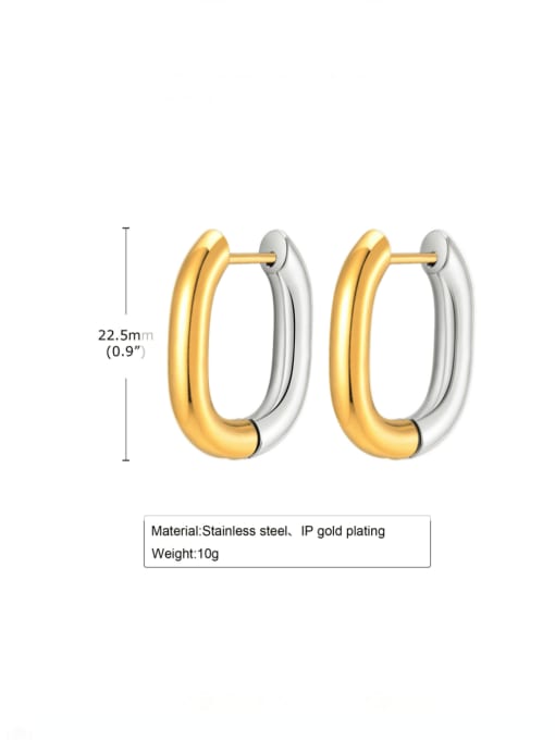 LI MUMU Stainless steel Geometric Minimalist Huggie Earring 3