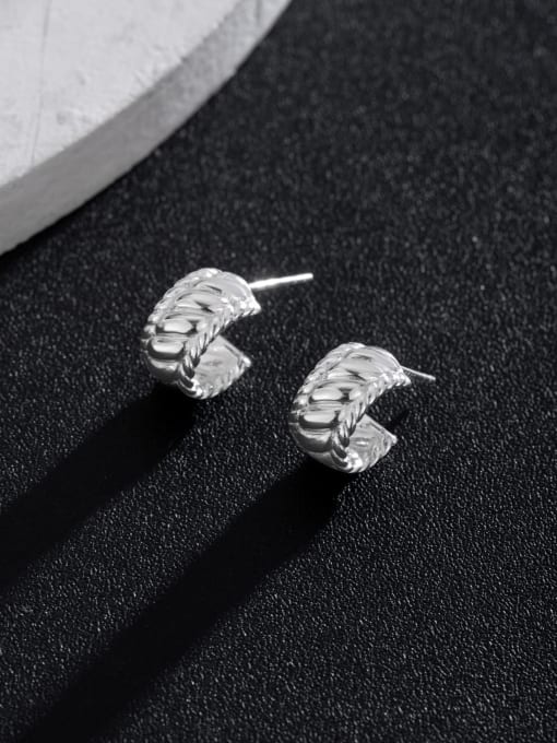 Twists earrings 925 Sterling Silver Geometric Vintage Stud Earring