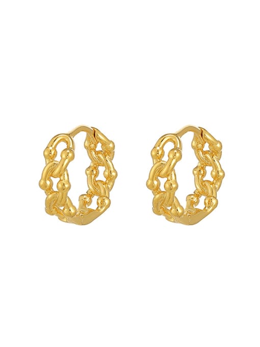 24K Gold Plated Copper Alloy Geometric Vintage Huggie Earring