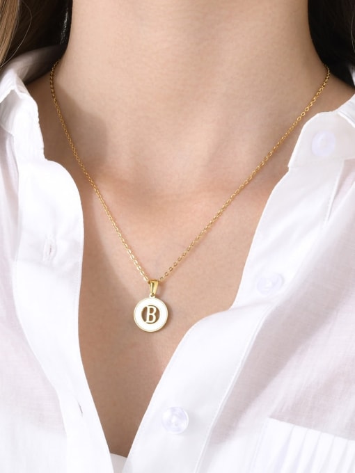 CONG Stainless steel Shell Letter Minimalist Necklace 1