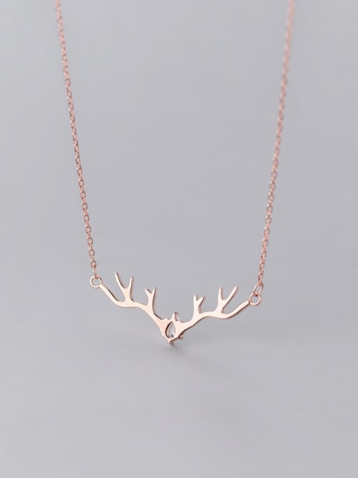 Rosh 925 Sterling Silver Cubic Zirconia Deer Minimalist Christmas Necklace 4