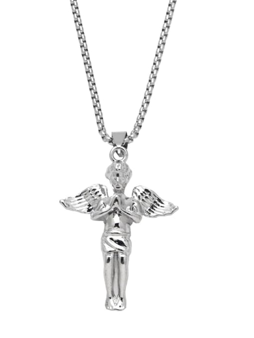 CC Stainless steel Angel Hip Hop Long Strand Necklace 2