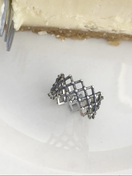 Boomer Cat 925 Sterling Silver Vintage twist weave free size rings 0