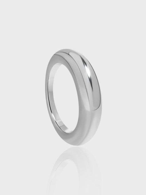DAKA 925 Sterling Silver Geometric Minimalist Band Ring