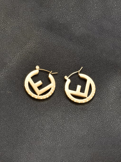 18K gold Titanium Steel Letter Minimalist Drop Earring