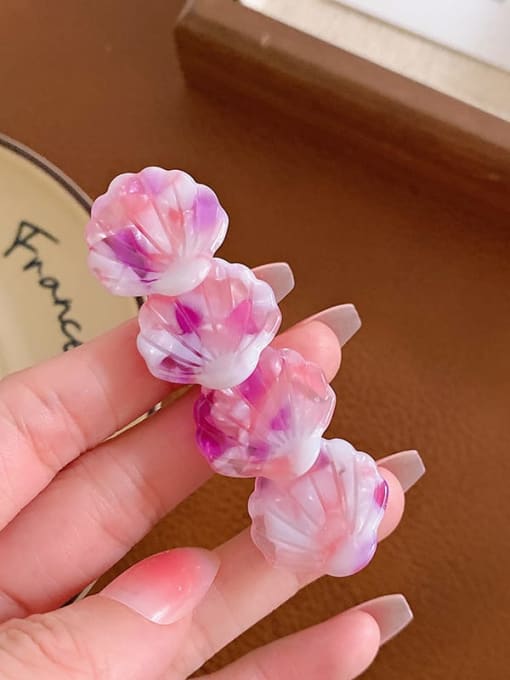 Pink Purple 7cm Cellulose Acetate Cute Flower Hair Barrette