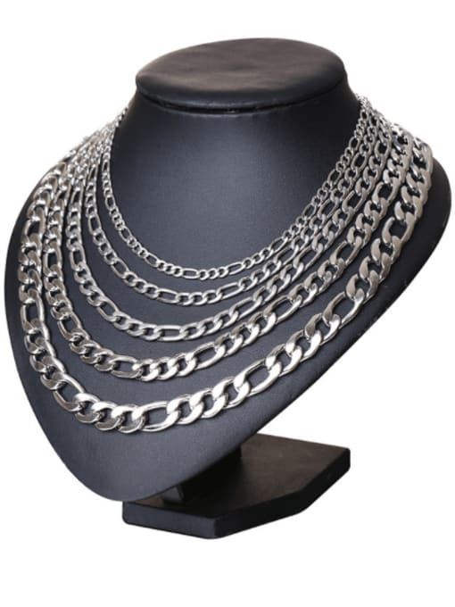 CONG Stainless steel Geometric Hip Hop Hollow Chain Necklace 3