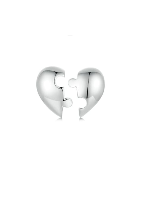 Jare 925 Sterling Silver Heart Minimalist Stud Earring 0
