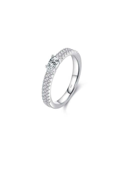 S925 Sterling Silver 925 Sterling Silver Cubic Zirconia Geometric Minimalist Band Ring