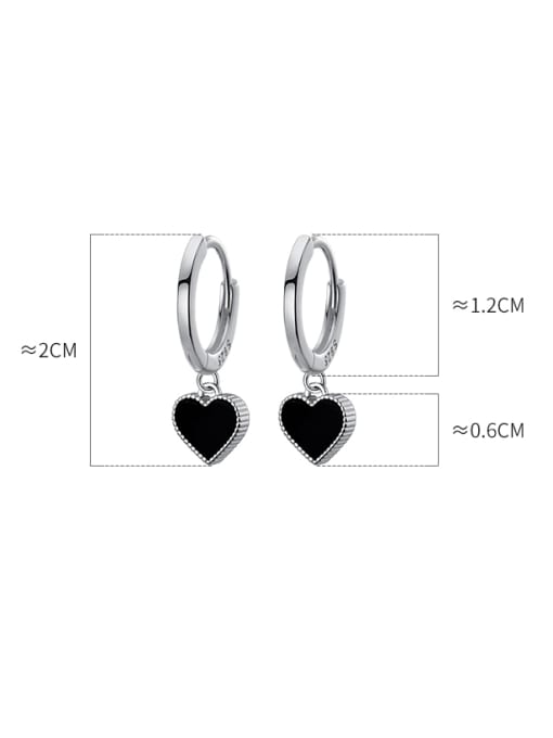 Rosh 925 Sterling Silver Acrylic Heart Minimalist Huggie Earring 4
