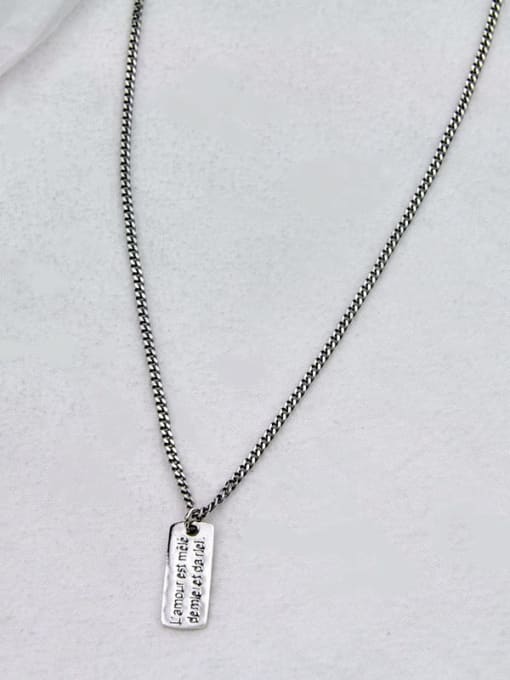 Vintage sliver Vintage Sterling Silver With Antique Silver Plated Simplistic Geometric Necklaces