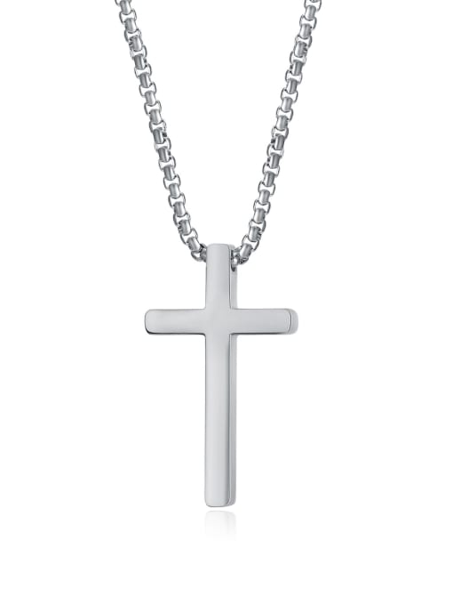 Open Sky Titanium Steel Cross Minimalist Regligious Necklace 3