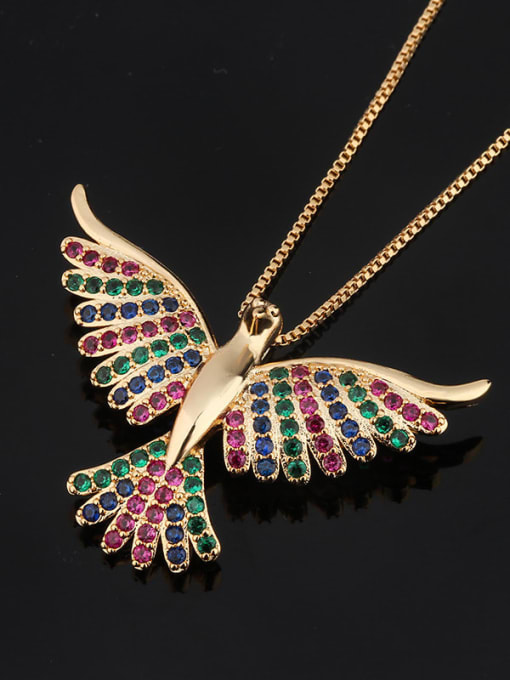 ROSS Copper Cubic Zirconia Multi Color Bird Luxury Necklace 3