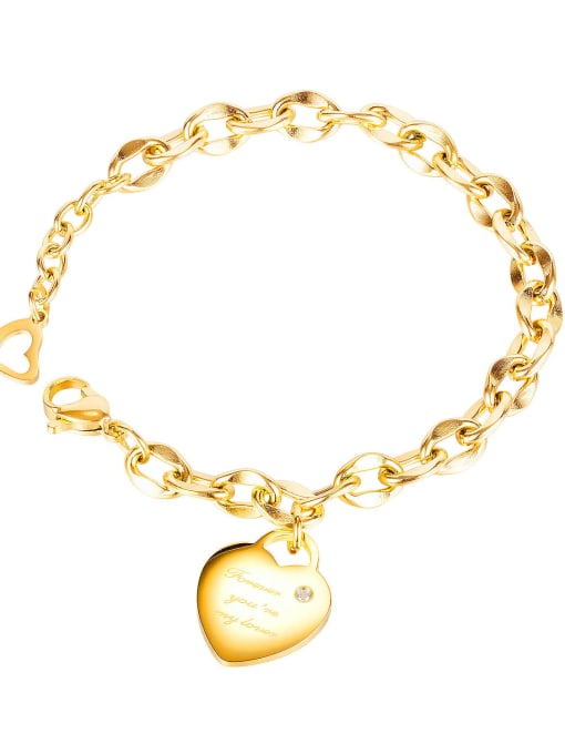 1123 Gold Bracelet Titanium Steel Letter Hip Hop Link Bracelet