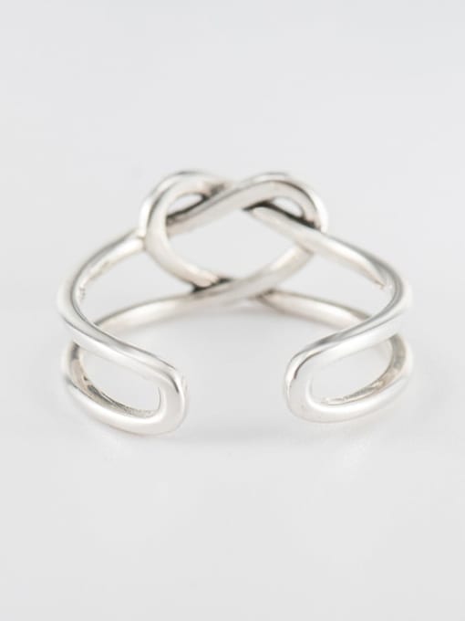XBOX 925 Sterling Silver Hollow Heart Minimalist  Line Stackable Ring 3