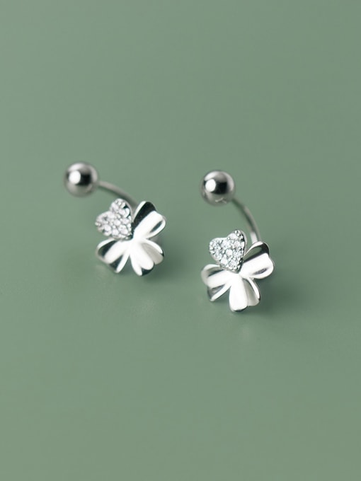 Rosh 925 Sterling Silver Flower Minimalist Drop Earring 2