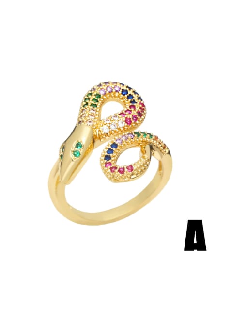A Brass Cubic Zirconia Snake Vintage Band Ring