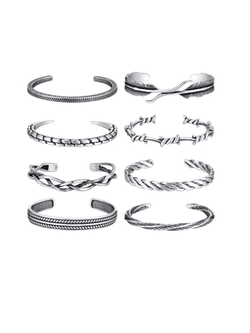 CONG Stainless steel Irregular Vintage Cuff Bangle 0