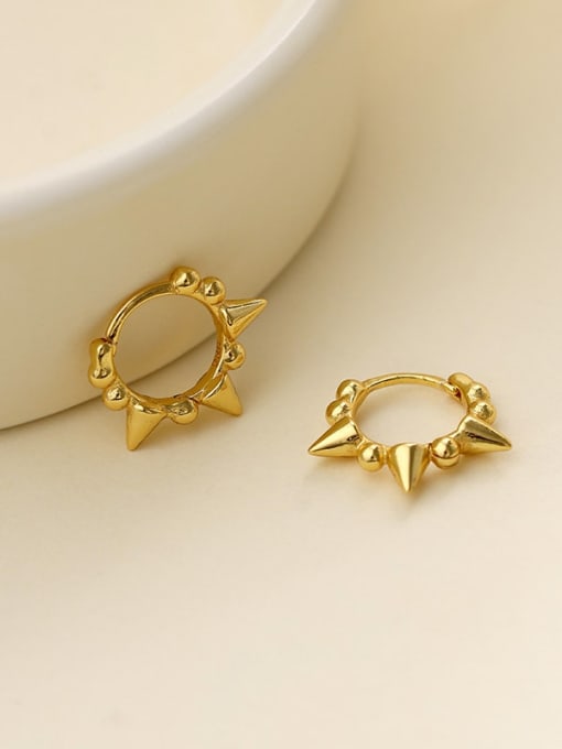 ES2411 gold 925 Sterling Silver Geometric Minimalist Huggie Earring