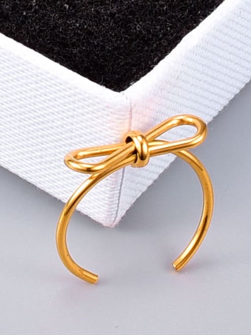 A TEEM Titanium Steel Butterfly Knot Minimalist Midi Ring 3