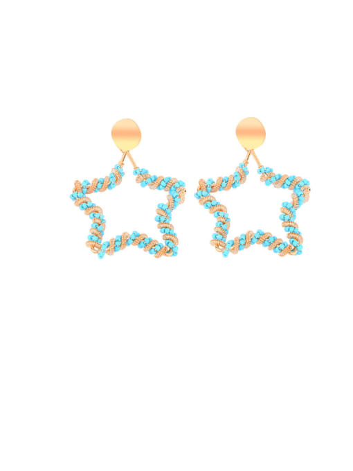 five-pointed star Alloy Hollow Geometric Bohemia Drop Earring