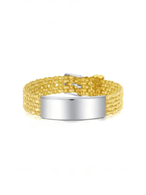 1494 steel colored gold strip Stainless steel Geometric Vintage Beaded Bracelet
