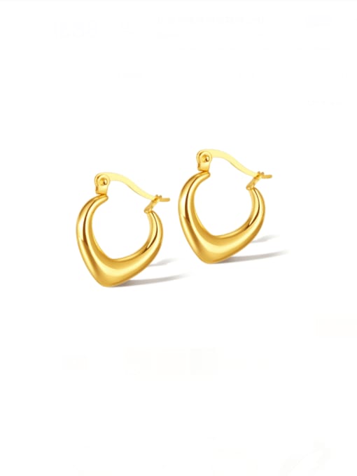 GE886 gold Stainless steel Heart Minimalist Huggie Earring