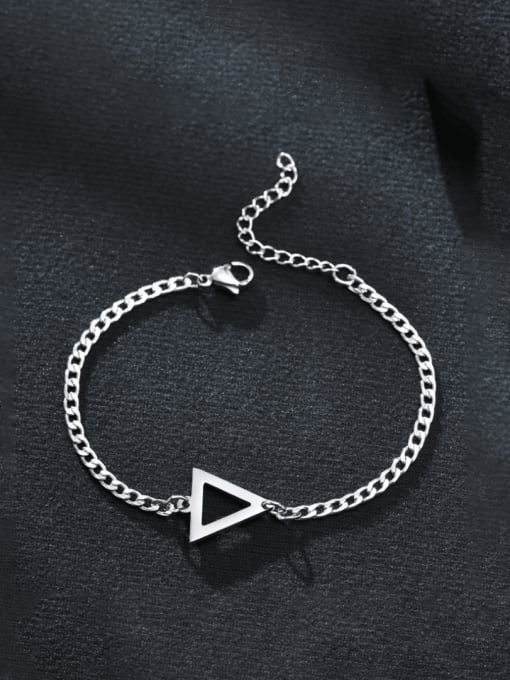 Steel color length 17+ 4CM Stainless steel Triangle Minimalist Bracelet