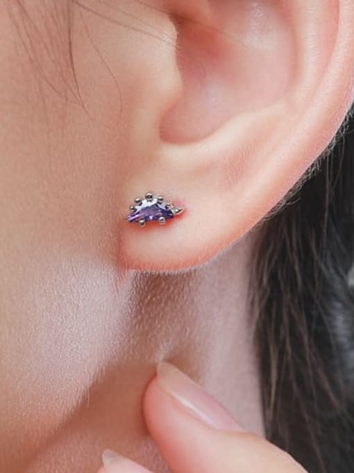 MODN 925 Sterling Silver Crystal Dragon Cute Stud Earring 1