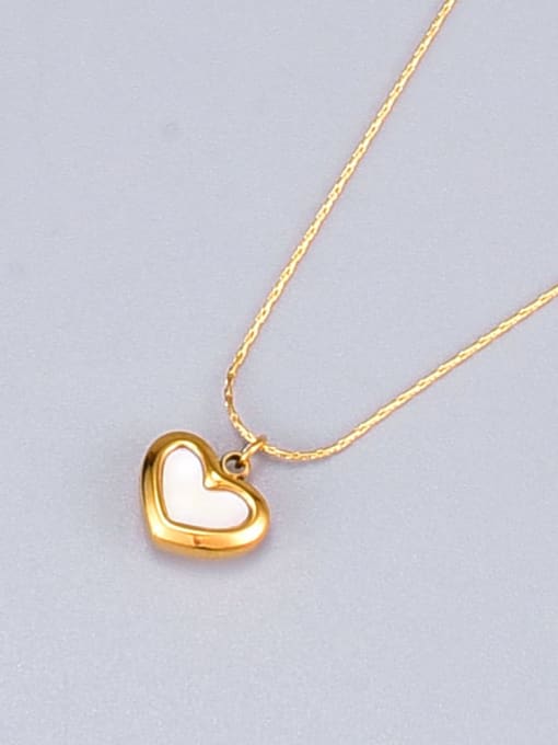 A TEEM Titanium Shell Heart Minimalist  pendant Necklace 3