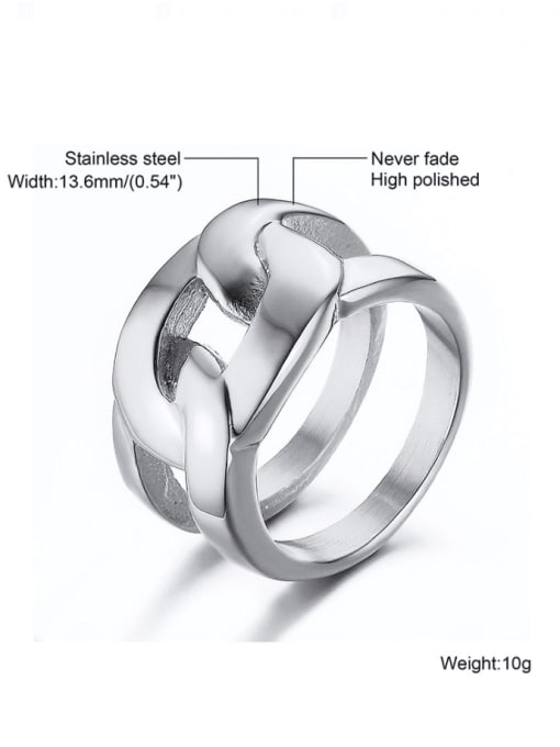 Steel color RC 281 6- 9# Titanium Steel Geometric Minimalist Band Ring