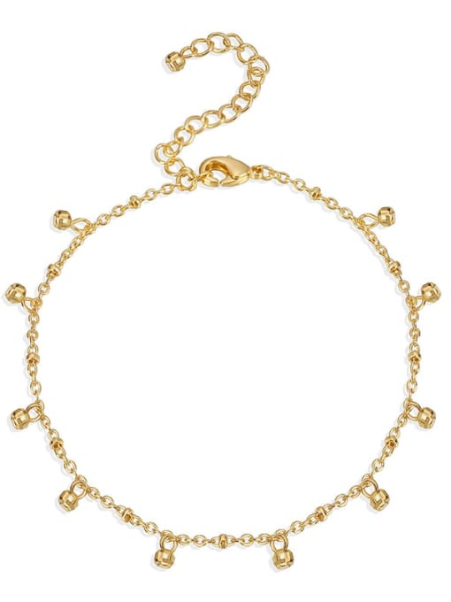Golden small round bead anklet Brass  Minimalist  Small Round Bead Anklet