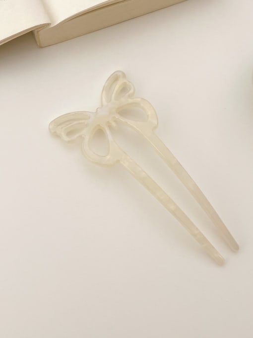 Colorful white 11.8cm Cellulose Acetate Trend Bowknot Hair Comb