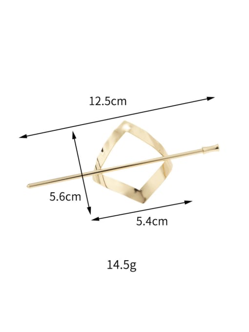 Diamond, gold concave convex surface Alloy Minimalist Geometric Hair Stick
