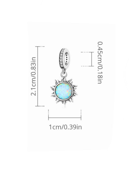 Jare 925 Sterling Silver Synthetic Opal Dainty Sun Pendant 2