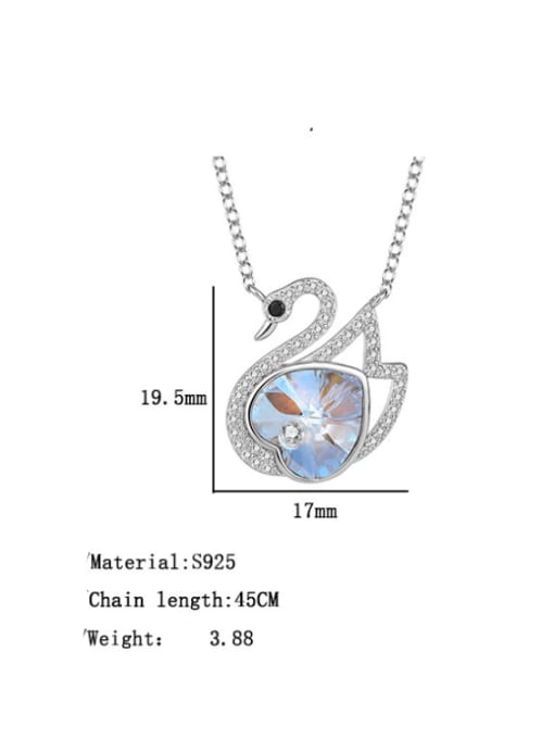 BC-Swarovski Elements 925 Sterling Silver Austrian Crystal Swan Classic Necklace 3