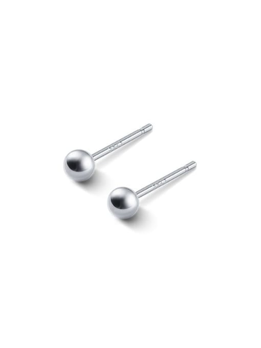 Rosh 925 Sterling Silver Bead Round Minimalist Stud Earring 0
