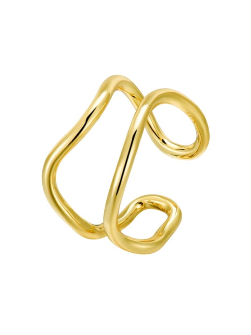 18K gold 925 Sterling Silver Geometric Minimalist Stackable Ring