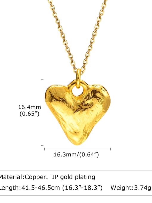 CONG Brass Heart Minimalist Necklace 2