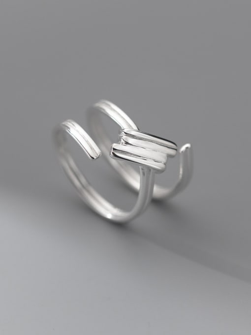 Rosh 925 Sterling Silver Irregular Minimalist Stackable Ring 2