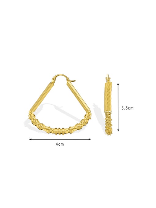CHARME Brass Geometric Minimalist Fan-Shaped Earrings 2