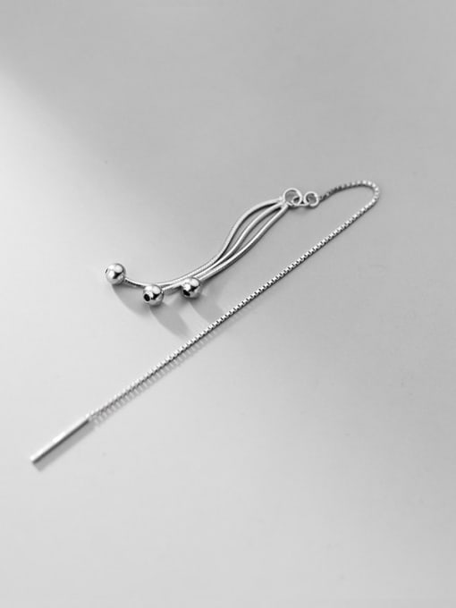 Rosh 925 Sterling Silver Bead Tassel Minimalist Threader Earring 3
