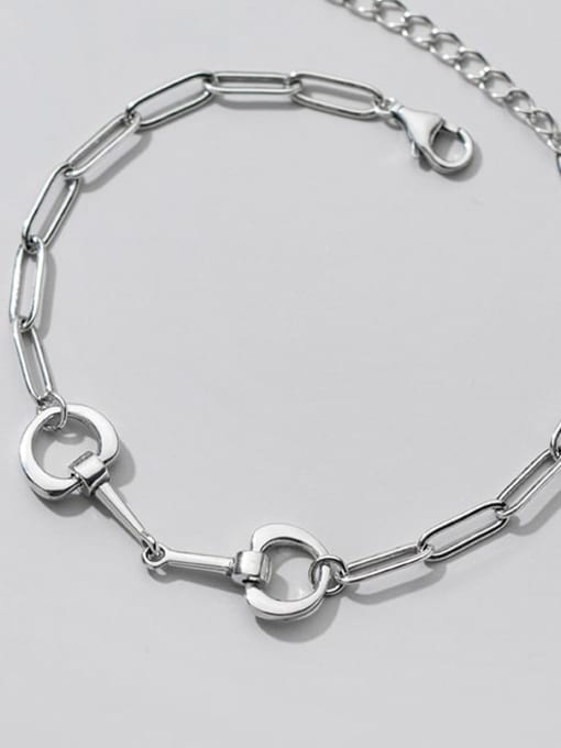 Rosh 925 Sterling Silver Geometric Minimalist Link Bracelet 1
