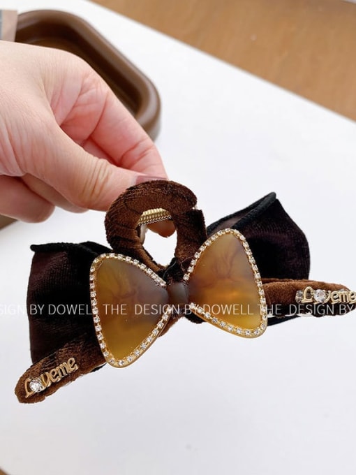 Brown Bowknot Alloy Fabric Trend Bowknot  Jaw Hair Claw